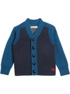 Burberry Kids Colour Block Cotton Cardigan - Blue