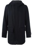 Dondup Hooded Coat, Men's, Size: 48, Blue, Polyamide/polyester/virgin Wool