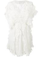 Zimmermann Valour Scalloped Ruffle Dress, Women's, Size: 1, White, Silk/cotton/polyester