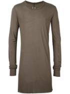 Rick Owens Long-length T-shirt, Men's, Size: Small, Grey, Silk/viscose