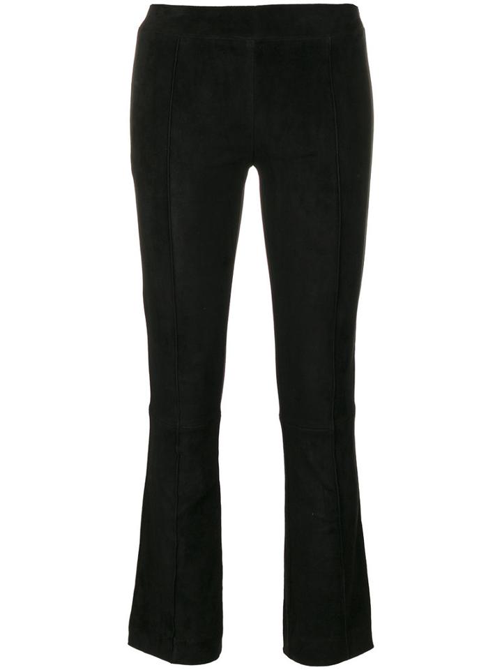The Row - 'athby' Trousers - Women - Cotton/lamb Skin/spandex/elastane - M, Black, Cotton/lamb Skin/spandex/elastane