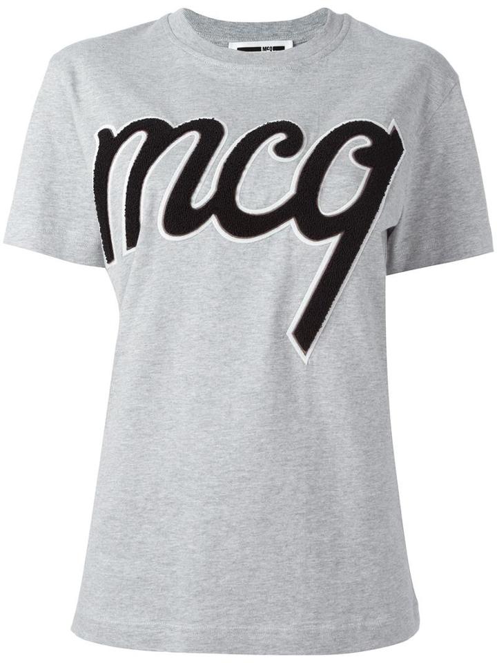 Mcq Alexander Mcqueen Logo Patch T-shirt, Women's, Size: Large, Grey, Cotton