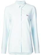 Logo Slim Fit Shirt - Women - Cotton - 40, Green, Cotton, Maison Kitsuné