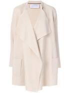 Harris Wharf London Draped Collar Coat - Nude & Neutrals