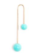 Asherali Knopfer Interchangeable Pearl And Rose Gold Bar Earring, Blue