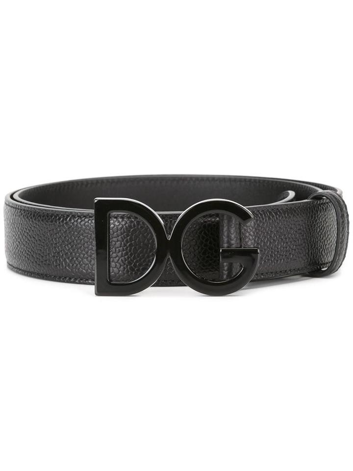 Dolce & Gabbana Logo Buckle Belt, Men's, Size: 90, Black, Calf Leather/metal (other)