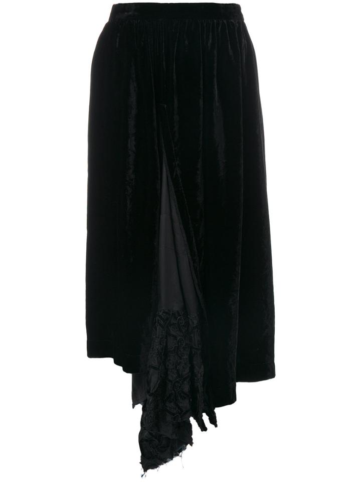 Comme Des Garçons Vintage Velveteen Cropped Asymmetric Trousers -