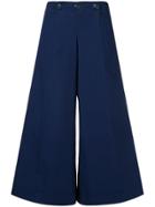 Chanel Vintage Wide Cropped Trousers - Blue