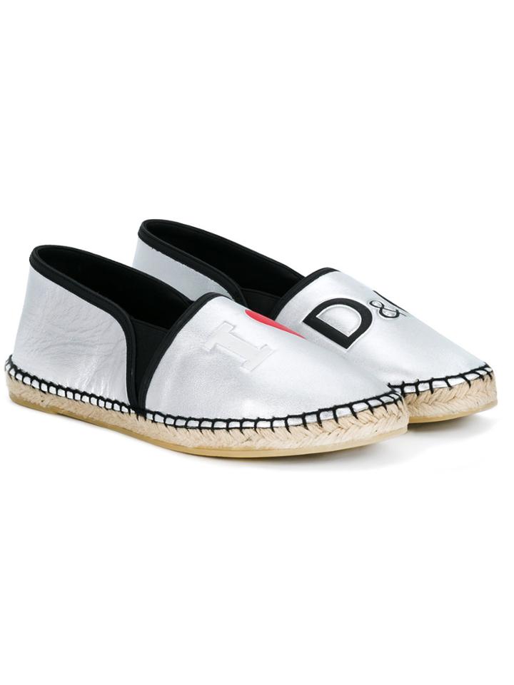 Dolce & Gabbana Kids I Love D & G Espadrilles - Metallic
