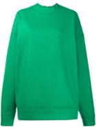 Marques'almeida Ruffle Sleeve Oversized Sweatshirt, Women's, Size: Small, Green, Polyester/wool
