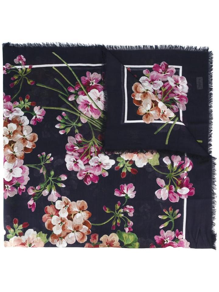 Gucci Blooms Print Shawl, Blue, Silk/modal
