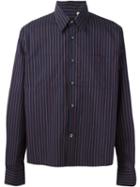 Romeo Gigli Vintage Striped Boxy Fit Shirt, Men's, Size: 48, Blue