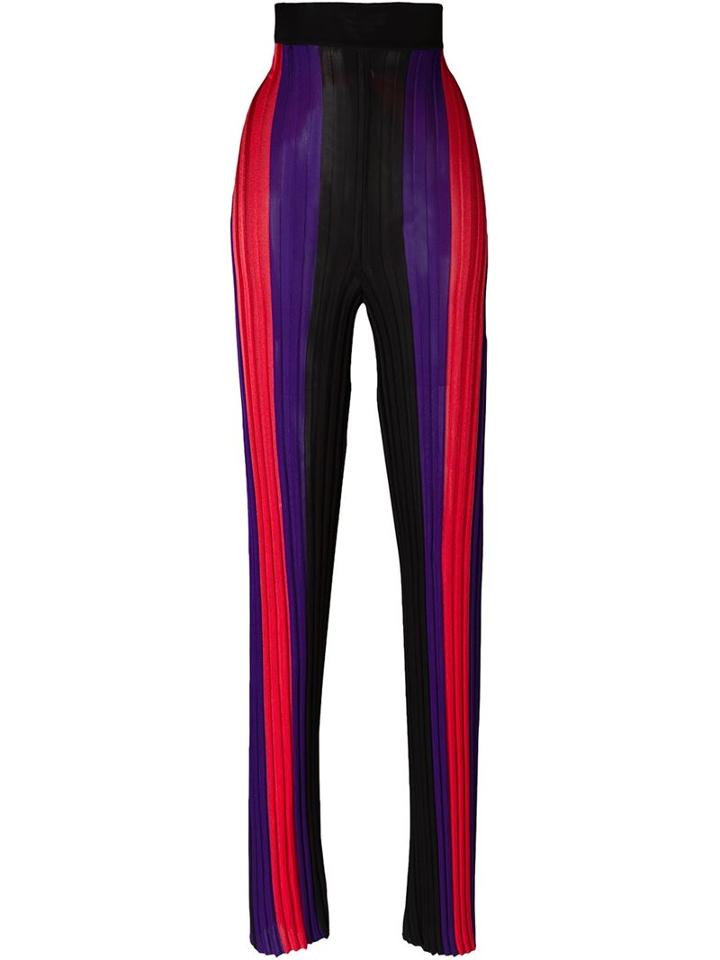 Balmain High Waist Trousers, Women's, Size: 38, Purple, Polyamide/spandex/elastane/viscose