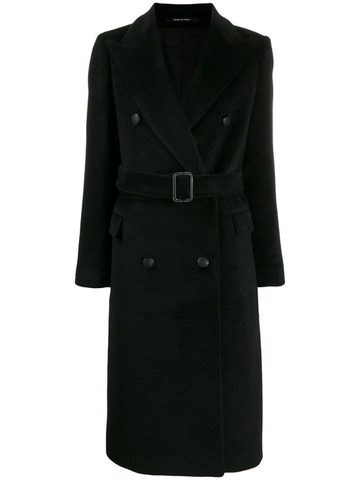 Tagliatore Double Breasted Wool Coat - Black