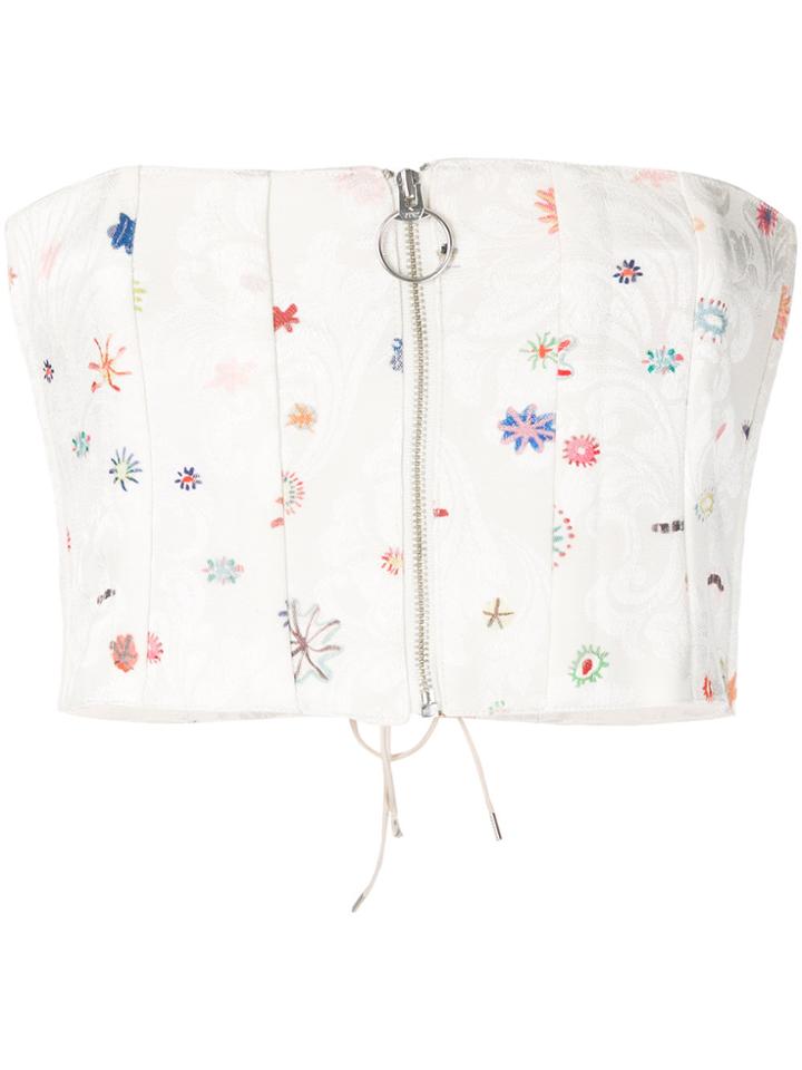 Eckhaus Latta Printed Barcode Bustier - White