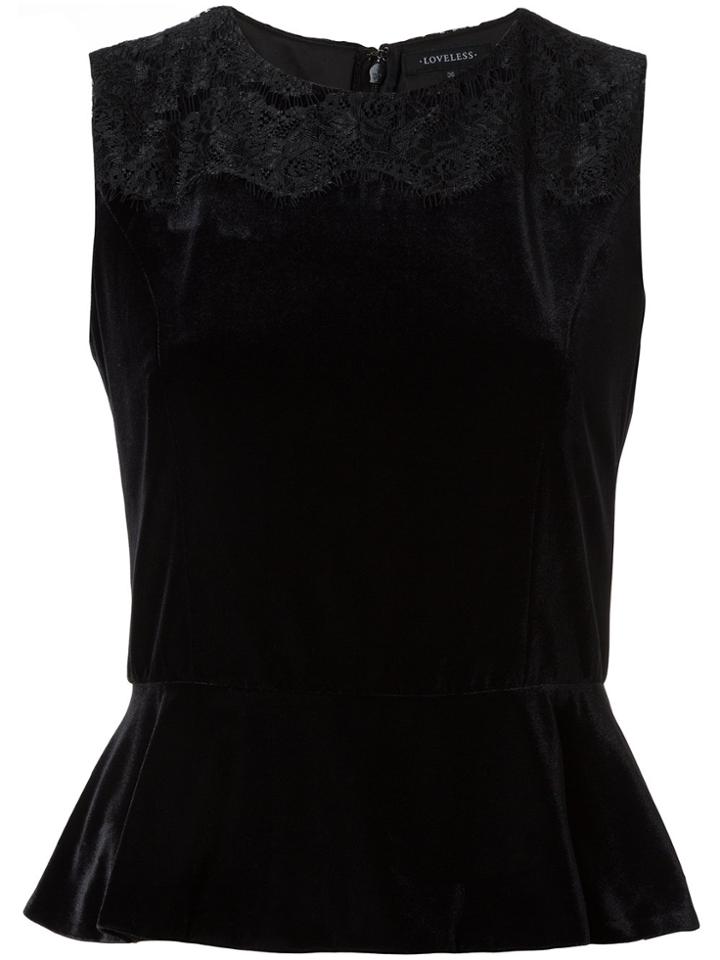 Loveless Flared-hem Tank Top - Black