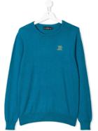John Richmond Junior Teen Embroidered Monogram Jumper - Blue