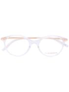 Boucheron - Oval Frame Glasses - Women - Acetate/metal - 50, White, Acetate/metal