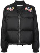 Off-white Embroidered Puffer Jacket - Black