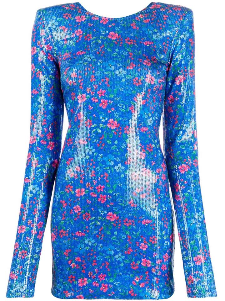 Andamane Sequin Floral Dress - Blue