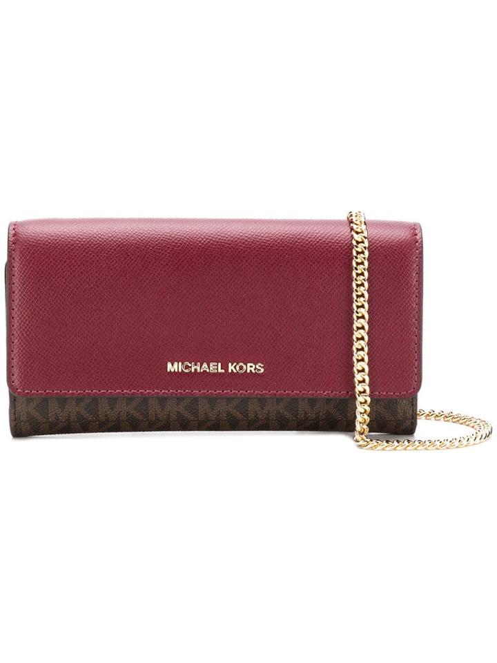 Michael Michael Kors Monogram Wallet Shoulder Bag - Red