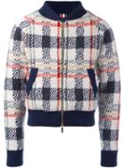 Thom Browne Checked Knit Bomber Jacket, Men's, Size: 0, Polyester/cashmere/wool