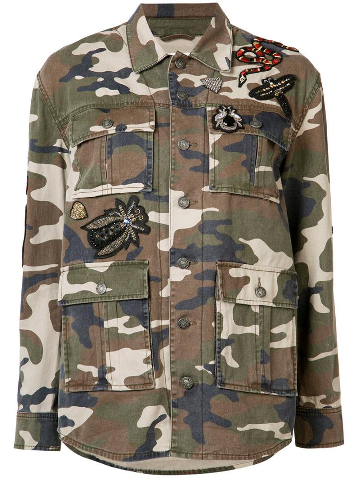 Cinq A Sept Camouflage Print Jacket, Women's, Size: Large, Brown, Cotton