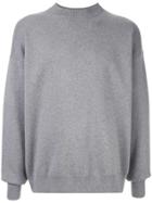 Caban Back Intarsia Knit Sweater - Grey