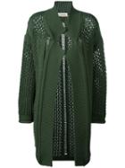 A.f.vandevorst Open-knit Cardigan, Women's, Size: 36, Green, Cotton/polyamide