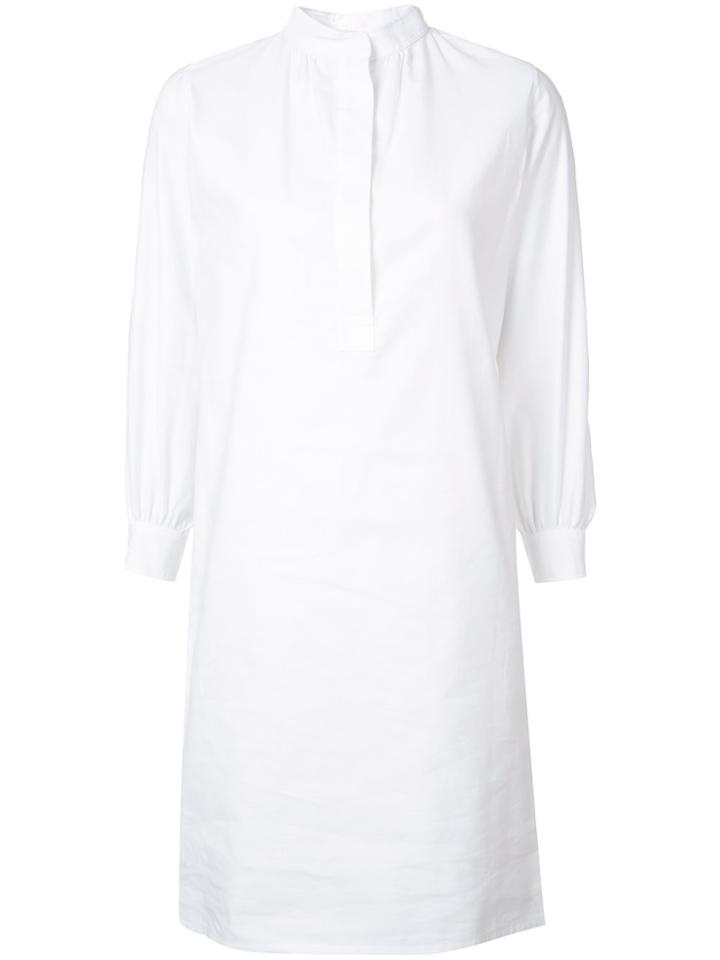 Atlantique Ascoli Mandarin Neck Shirt Dress - White
