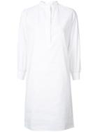 Atlantique Ascoli Mandarin Neck Shirt Dress - White