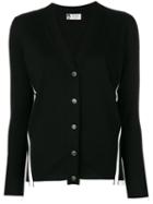 Lanvin - Contrast Trim Buttoned Cardigan - Women - Wool - L, Black, Wool