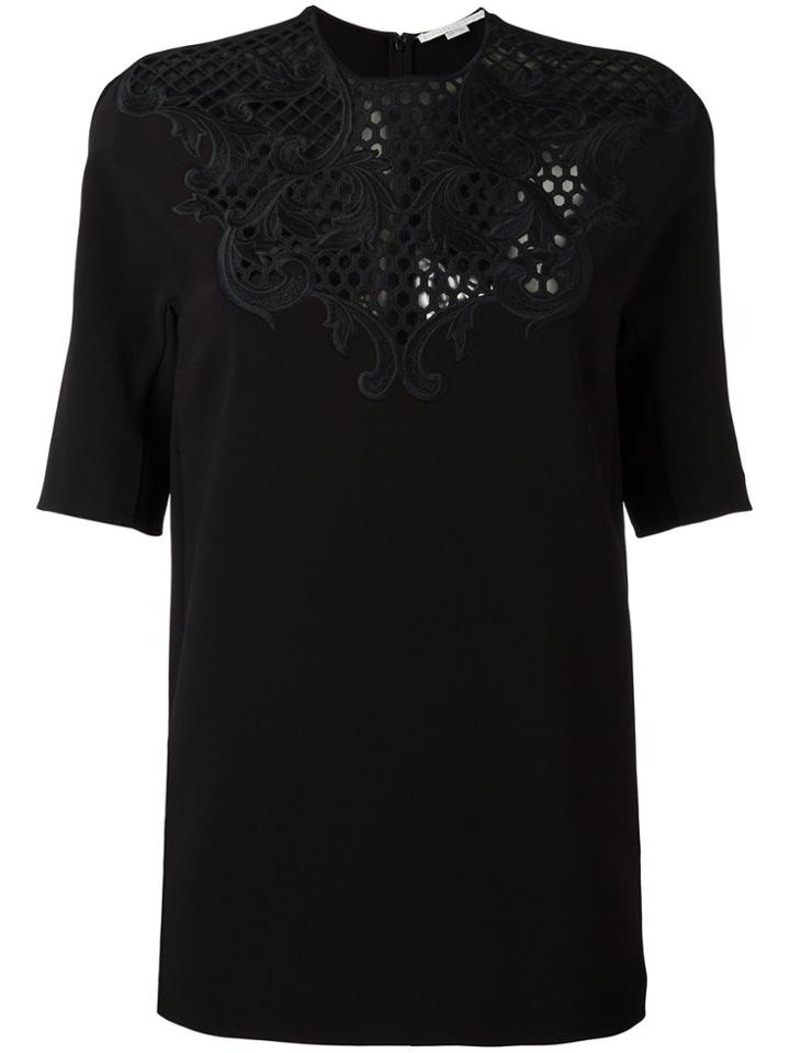 Stella Mccartney Floral Lace Panel Blouse - Black
