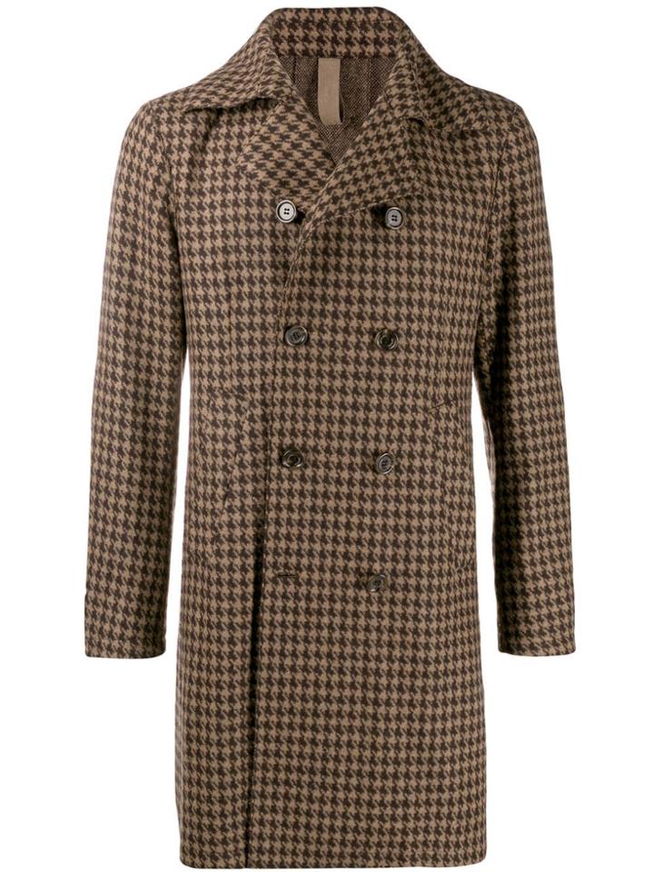Eleventy Double-breasted Fitted Coat - Brown