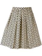 Eggs - Triangle Print Skirt - Women - Cotton/spandex/elastane/acetate/viscose - 44, Black, Cotton/spandex/elastane/acetate/viscose