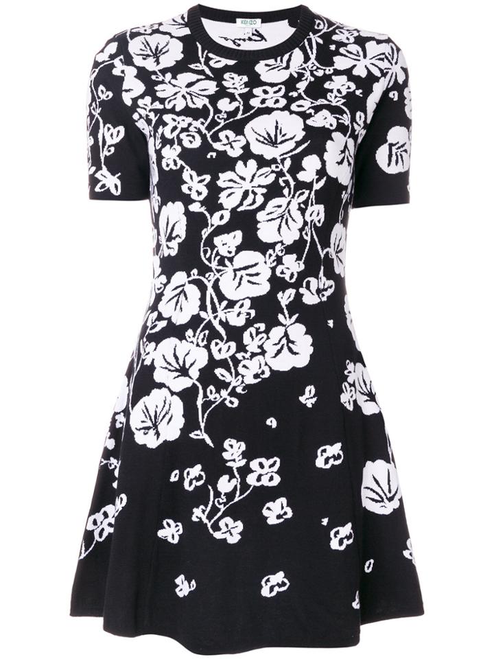 Kenzo Floral Leaf Dress - Black