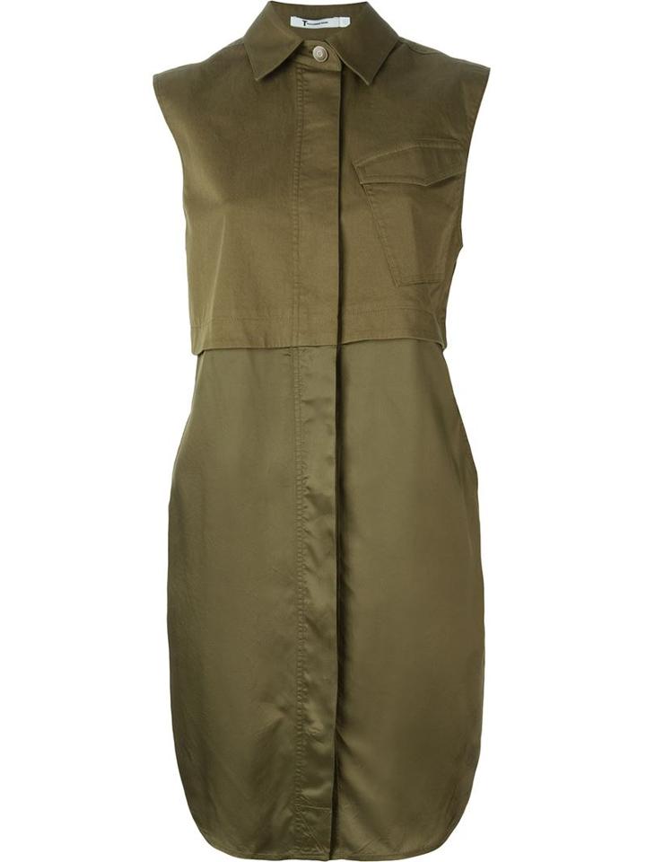 T By Alexander Wang Panelled Shirt Dress