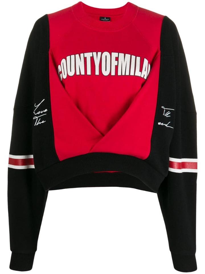 Marcelo Burlon County Of Milan Inverted Pleated Logo Sweatshirt -
