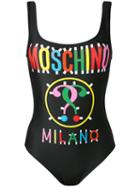 Moschino Milano Question Mark Swimsuit, Women's, Size: 44, Black, Polyester/spandex/elastane