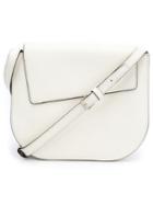 Valextra Asymmetric Flap Cross Body Bag, Women's, White, Leather