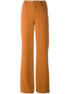 Mm6 Maison Margiela Five Pocket Trousers, Women's, Size: 44, Yellow/orange, Viscose/polyester