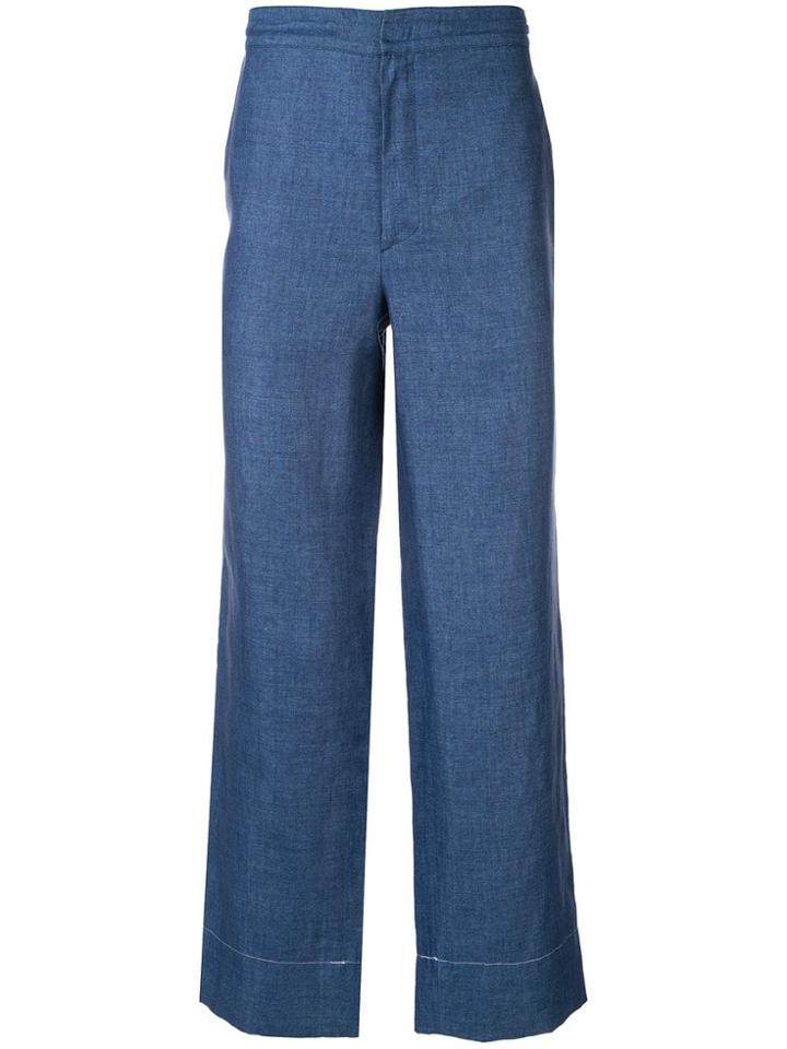 Brioni Wide Leg Trousers - Blue