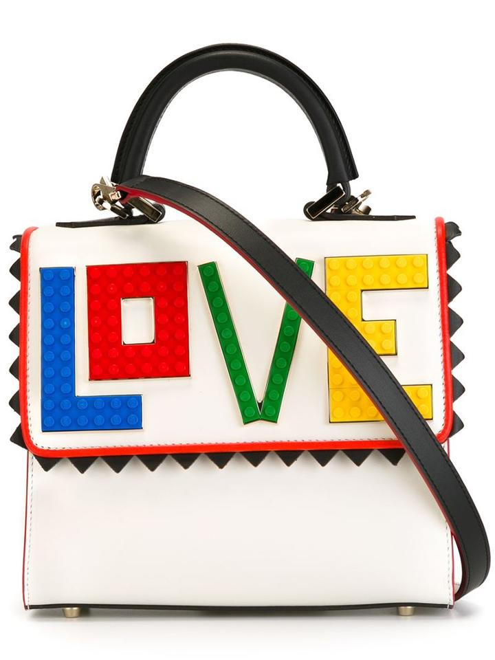 Les Petits Joueurs Lego Love Tote, Women's, White, Calf Leather