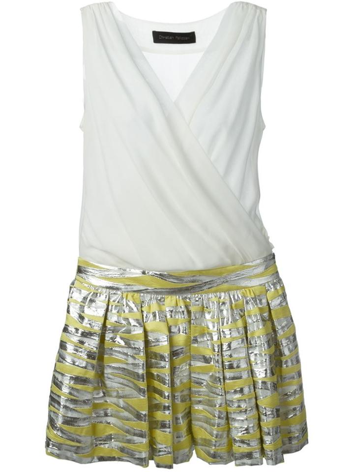 Christian Pellizzari Metallic Stripe Combo Dress