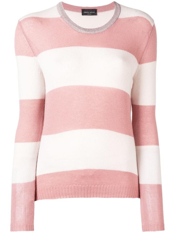 Roberto Collina Striped Pattern Sweater - Pink & Purple