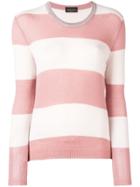 Roberto Collina Striped Pattern Sweater - Pink & Purple
