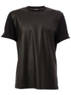 Neil Barrett Contrast Panel T-shirt, Men's, Size: Medium, Black, Polyester/cotton