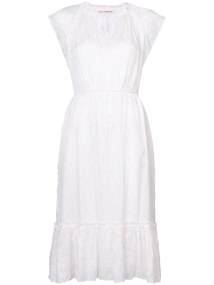 Ulla Johnson Flutter Sleeve Floral Dress - Pink & Purple