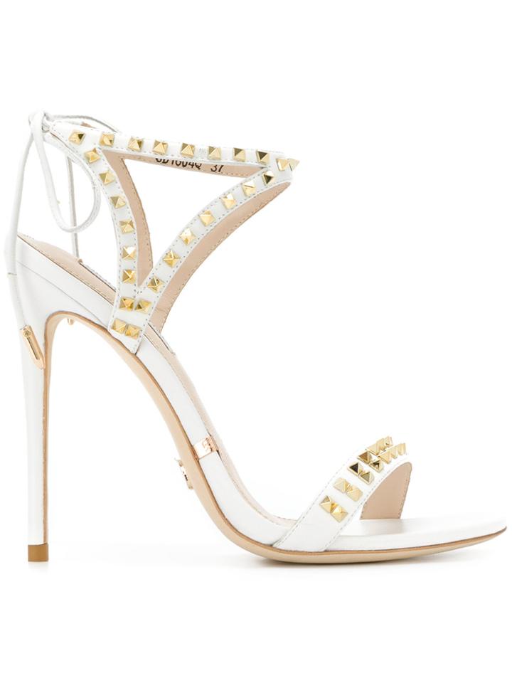 Gianni Renzi Studded Open-toe Sandals - White