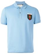 Gucci Web Crest Polo Shirt, Men's, Size: Small, Blue, Cotton/spandex/elastane